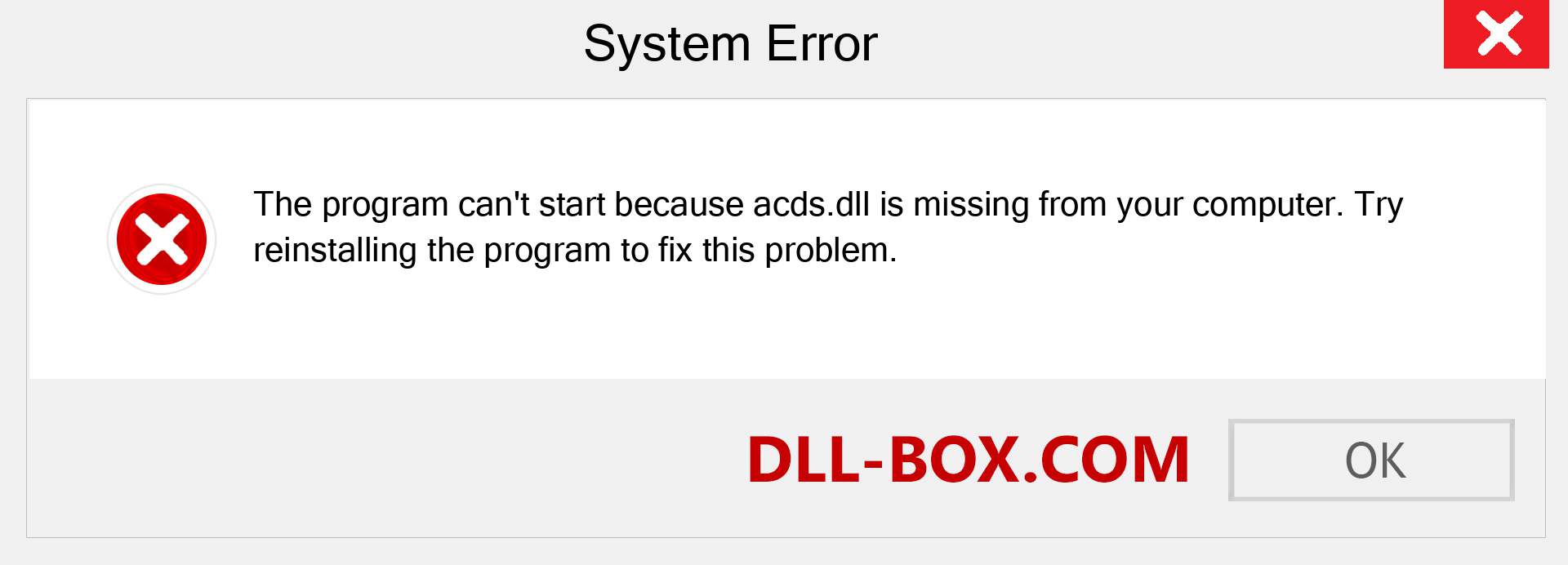  acds.dll file is missing?. Download for Windows 7, 8, 10 - Fix  acds dll Missing Error on Windows, photos, images